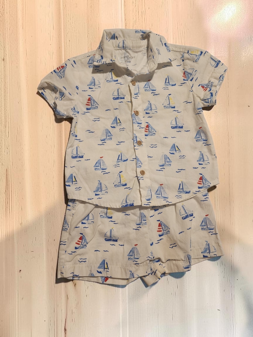 Mini Bean Sailboat Print 2-Piece Set Size 18 Months